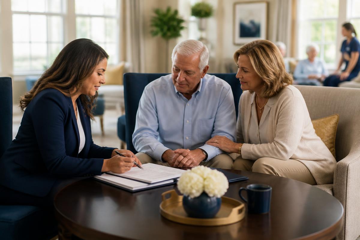 Florida Notary meeting an older adult and family at a care facility